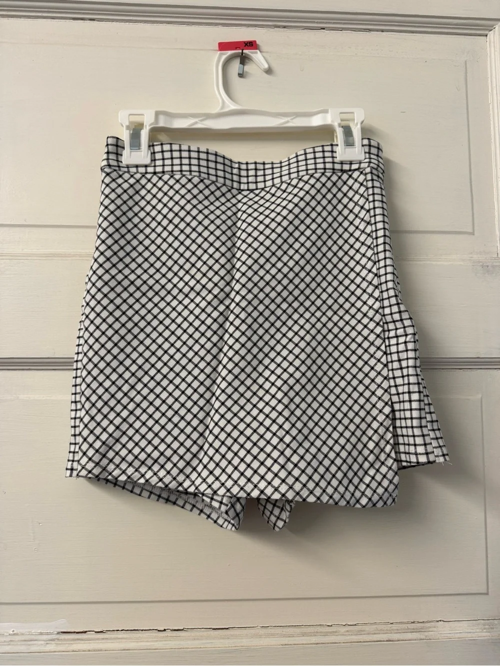 Garage Black and White Grid Mini Skirt